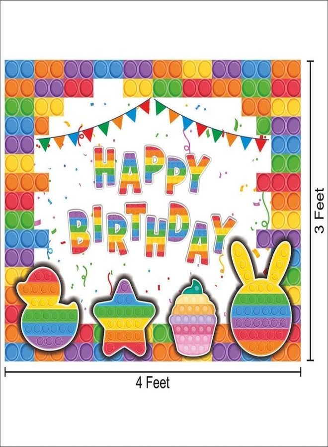 Party Baazaar Pop It Birthday Backdrop 4x3 Ft | Backdrops for Decoration | Birthday Decoration Backdrop | Banner for Kids Theme Party - Image 3